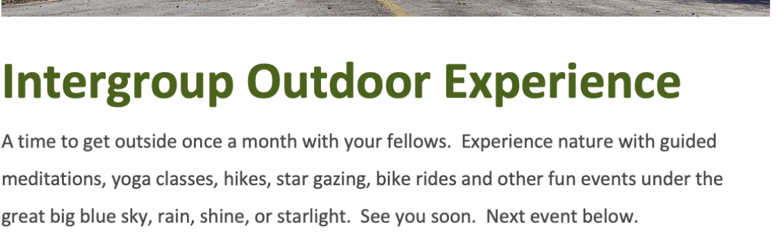 Intergroup Outdoor Experience – June 22, 2024