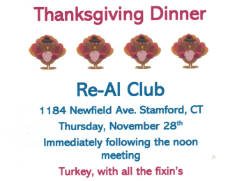 Re-Al Club Thanksgiving Dinner 2024